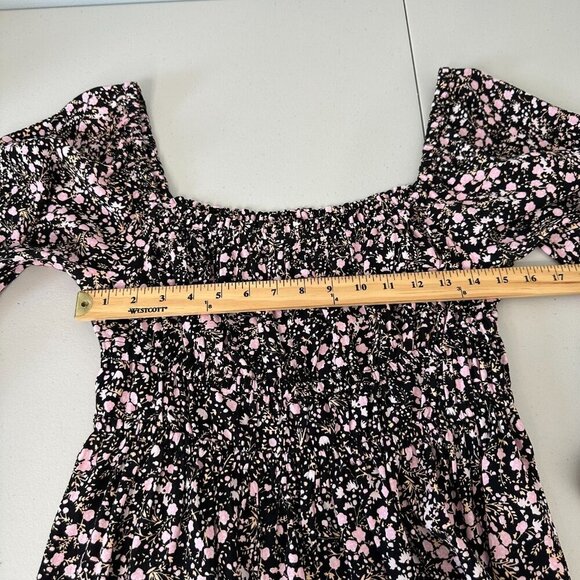 J Crew Puff Sleeve Drapey Crepe Top Small Fall Garden Floral - Picture 5 of 11